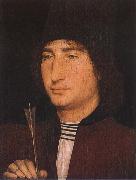 Hans Memling Portratt of Monday with arrow oil painting on canvas
